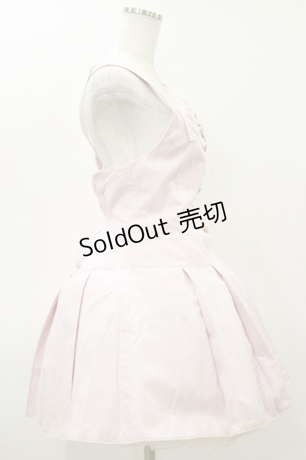 画像3: metamorphose / タックサロペットジャンパースカート Free ピンク H-26-03-11-1068-ME-OP-NS-ZH (3)