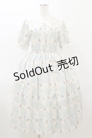 画像: Fi.n.t / レース付け衿レトロフラワーチェック柄ワンピース Free SAX×WH H-26-03-11-1072-CA-OP-NS-ZH