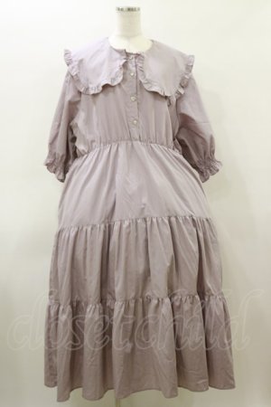 画像: DearMyLove / ビッグ襟セーラーティアードロングワンピース 6L ピンク H-26-03-11-1073-0-OP-NS-ZH