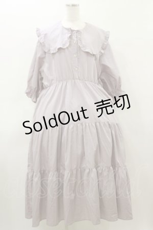 画像: DearMyLove / ビッグ襟セーラーティアードロングワンピース 6L ピンク H-26-03-11-1073-0-OP-NS-ZH