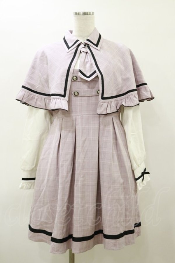 画像1: Dear My Love / フリルケープ探偵ワンピース L ピンク H-26-03-11-1075-EL-OP-NS-ZH (1)