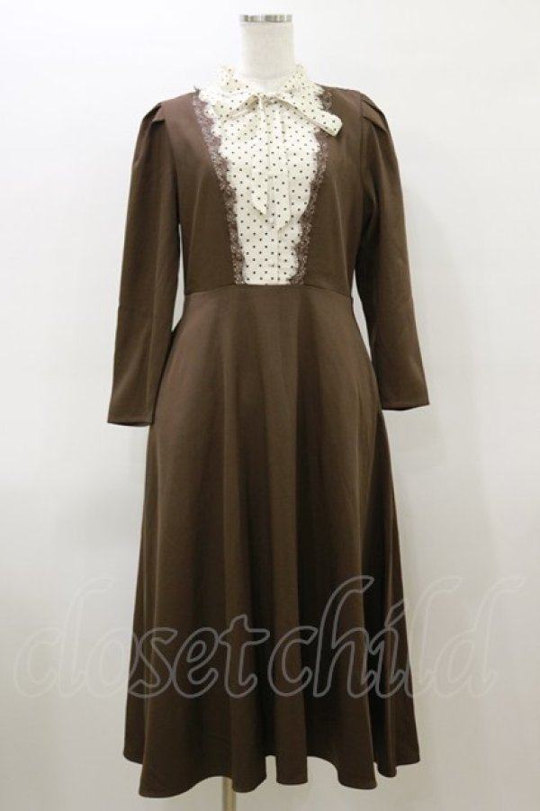 画像1: an another angelus / ドットヨークボウタイワンピース Free BROWN H-26-03-11-1082-CA-OP-NS-ZH (1)