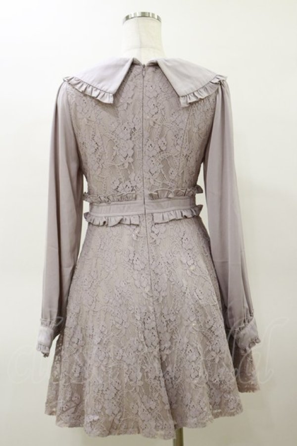 画像2: Rojita / ビジュブローチ付き総レースワンピース Free パープル H-26-03-11-1084-LO-OP-NS-ZH (2)