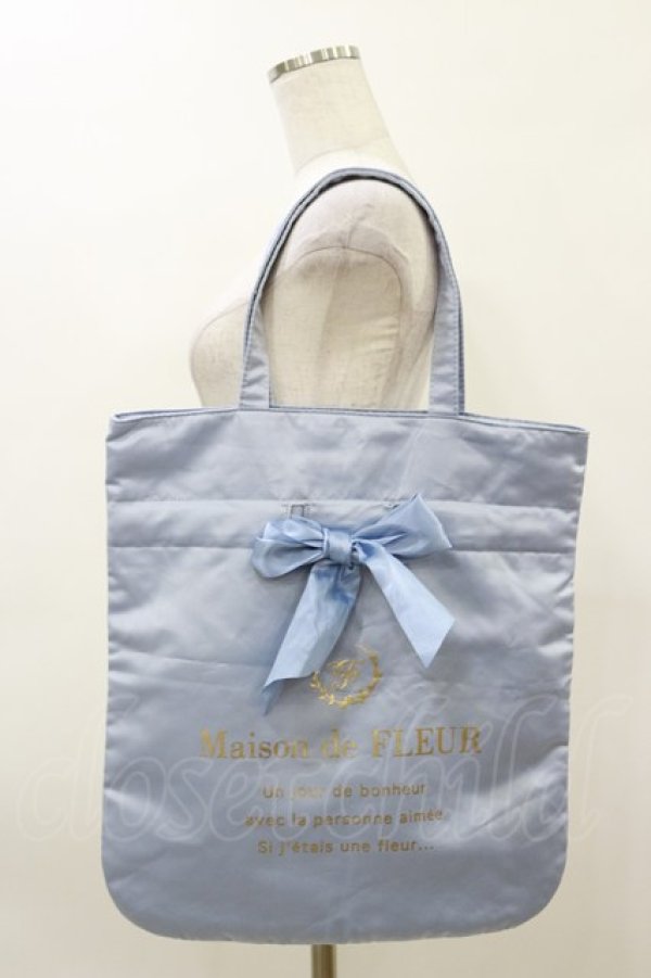 画像1: Maison de FLEUR / リボントートバッグ  サックス H-26-03-11-1002-LO-BG-NS-ZH (1)