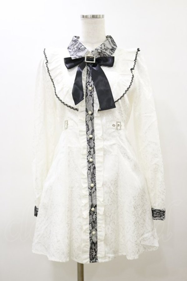 画像1: Ank Rouge / ジャガードヨークワンピース M オフ H-26-03-11-1087-CA-OP-NS-ZH (1)