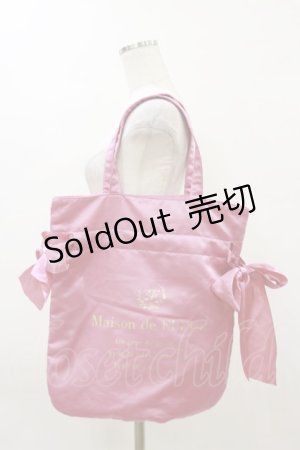 画像: Maison de FLEUR / ダブルリボントートバッグ  ピンク H-26-03-11-1003-LO-BG-NS-ZH