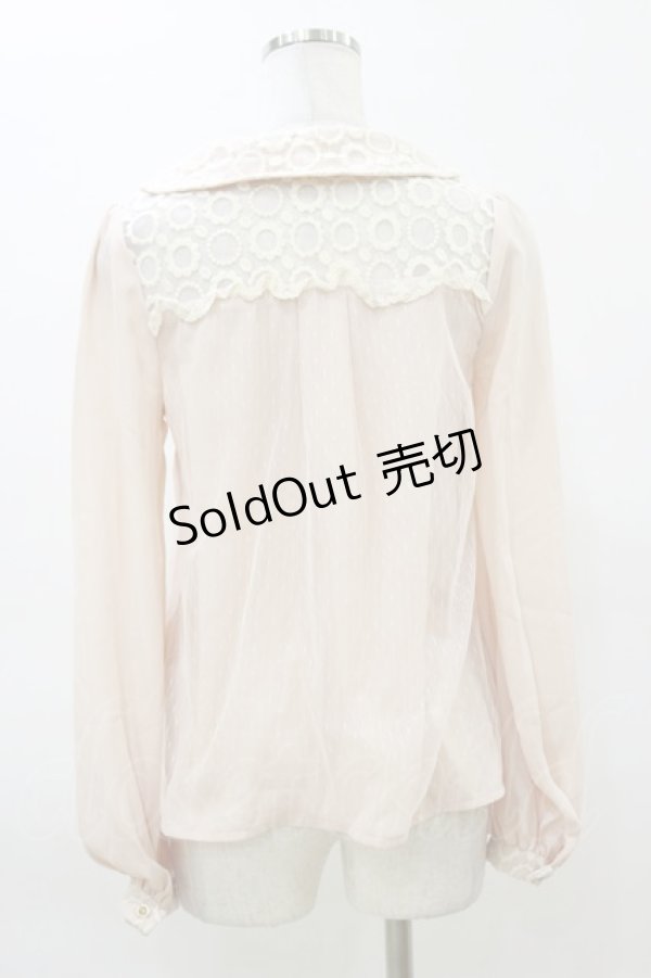 画像2: LIZ LISA / オーガンジー切替ブラウス Free ピンク H-26-03-11-1034-LO-BL-NS-ZH (2)