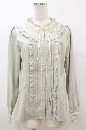 画像: axes femme / ラウンド切り替えブラウス M グリーン H-26-03-11-1036-AX-BL-NS-ZH