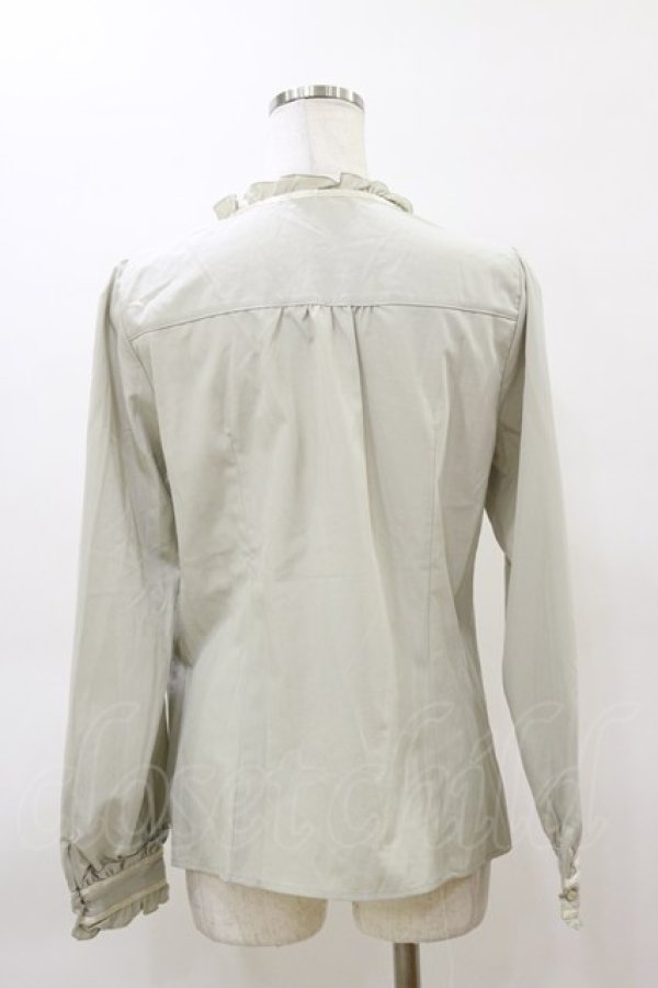 画像2: axes femme / ラウンド切り替えブラウス M グリーン H-26-03-11-1036-AX-BL-NS-ZH (2)