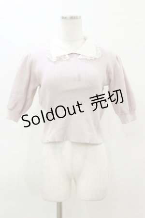 画像: An MILLE / レース襟リブトップス Free ピンク H-26-03-11-1037-EL-TO-NS-ZH