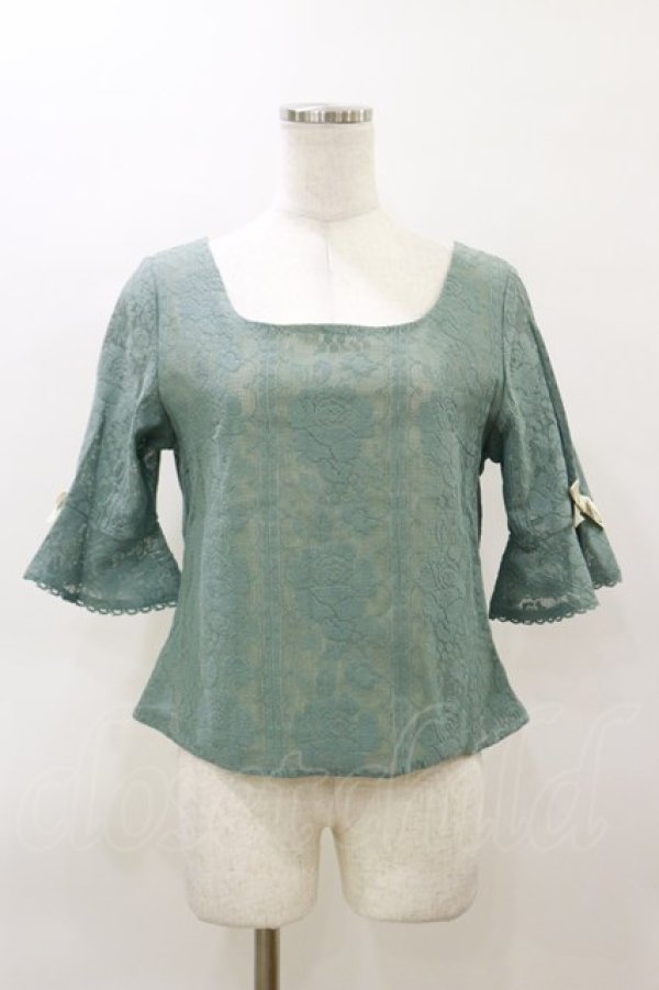 画像1: an another angelus / テーブルクロス風レースプルオーバーブラウス Free GREEN H-26-03-11-1044-CA-BL-NS-ZH (1)