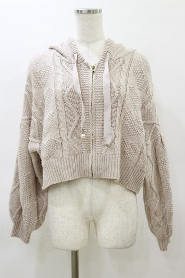 画像1: evelyn / リボンニットパーカー Free ピンク H-26-03-11-1049-LO-TO-NS-ZH (1)