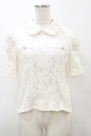 画像: evelyn / パール襟レーストップス Free オフ H-26-03-11-1051-LO-TO-NS-ZH