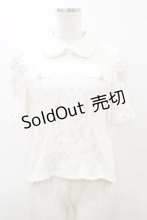 画像: evelyn / パール襟レーストップス Free オフ H-26-03-11-1051-LO-TO-NS-ZH