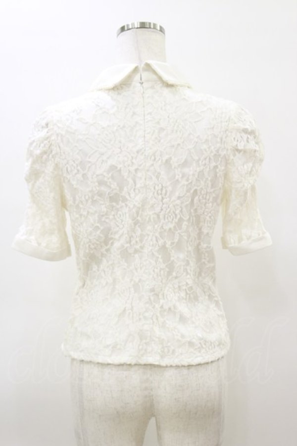 画像2: evelyn / パール襟レーストップス Free オフ H-26-03-11-1051-LO-TO-NS-ZH (2)