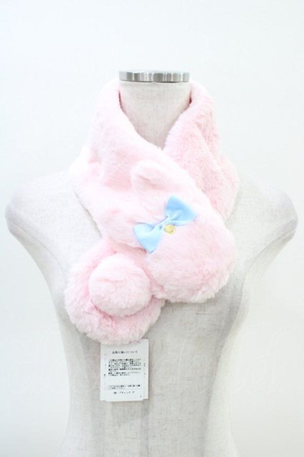 画像1: Angelic Pretty / ふわふわBunnyマフラー  ピンク H-26-03-11-007-AP-ZA-NS-ZH (1)