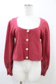 画像1: Fi.n.t / ローズ彫刻釦ディープカラーニットカーディガン Free RED H-26-03-11-050-CA-TO-NS-ZH (1)