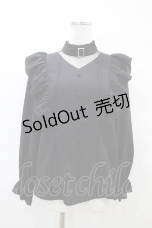 画像: Amavel / Mysterious Spice チョーカー風ブラウス Free ブラック H-26-03-11-051-CA-BL-NS-ZH