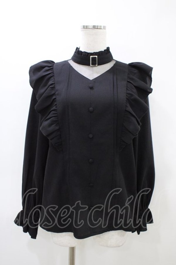 画像1: Amavel / Mysterious Spice チョーカー風ブラウス Free ブラック H-26-03-11-051-CA-BL-NS-ZH (1)