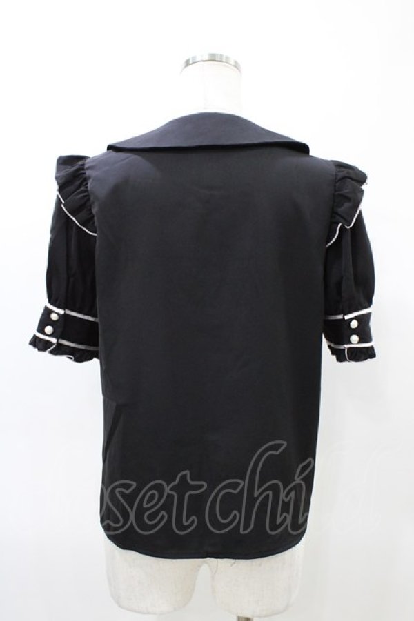 画像2: Ank Rouge / パールリボンタックブラウス M ブラック H-26-03-11-052-CA-BL-NS-ZH (2)