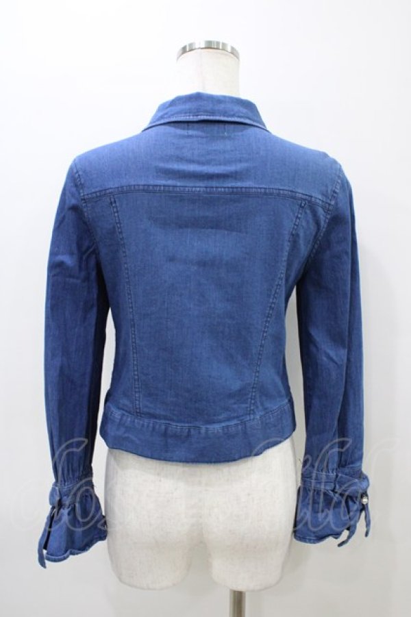 画像2: LODISPOTTO / 襟お花モチーフジャケット M ブルー H-26-03-11-053-LO-JA-NS-ZH (2)