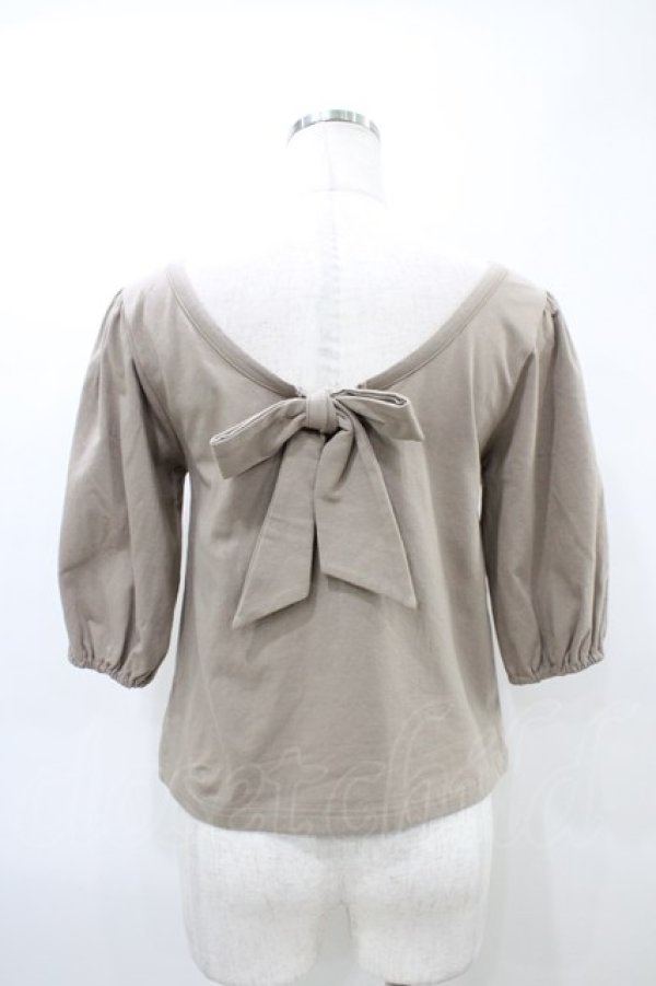 画像2: An MILLE / リボンカットソー Free ベージュ H-26-03-11-055-EL-TO-ET-ZH (2)