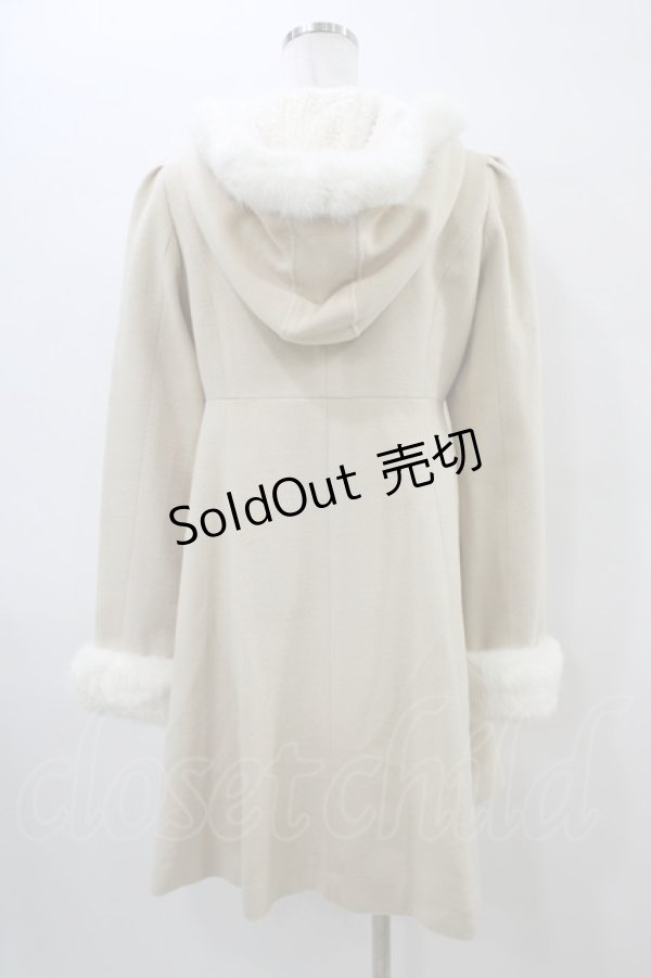 画像2: Secret Honey / ファーフードダッフルコート Free アイボリー H-26-03-11-064-CA-CO-NS-ZH (2)