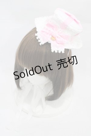 画像: Angelic Pretty / Airy HeartプレゼントリボンミニHat  白/ピンク H-26-03-11-002-AP-AC-NS-ZH