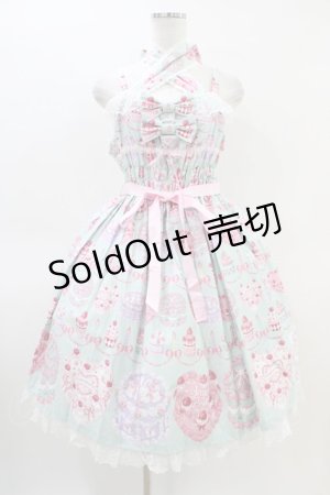 画像: Angelic Pretty / Happy Cakesシャーリングジャンパースカート Free ミント H-26-03-11-016-AP-OP-NS-ZH