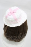 画像2: Angelic Pretty / Airy HeartプレゼントリボンミニHat  白/ピンク H-26-03-11-002-AP-AC-NS-ZH (2)
