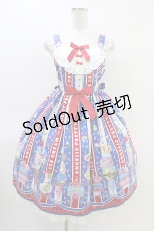 画像: Angelic Pretty / Ice Cream Parlorジャンパースカート Free ブルー H-26-03-11-022-AP-OP-NS-ZH