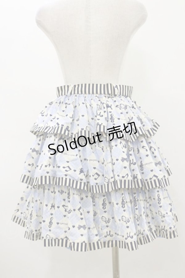 画像2: metamorphose / 乙女音符フリルスカート Free サックス H-26-03-12-057-ME-SK-NS-ZH (2)