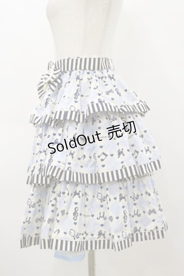 画像3: metamorphose / 乙女音符フリルスカート Free サックス H-26-03-12-057-ME-SK-NS-ZH (3)