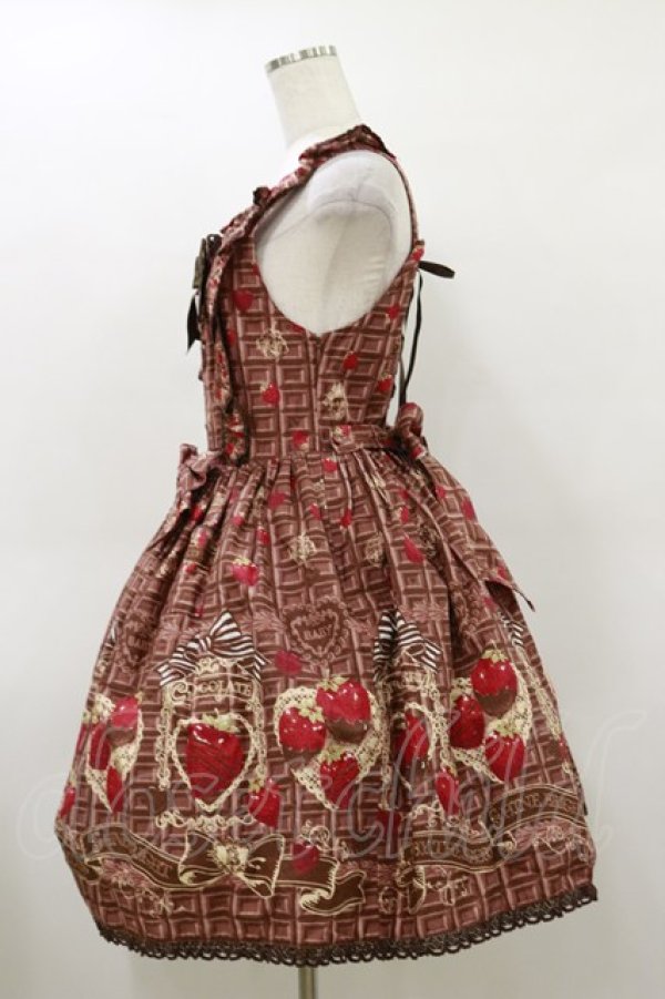 画像3: BABY,THE STARS SHINE BRIGHT / Strawberry Loves Chocolate柄エプロンフリルジャンパースカート・カチューシャセット Free ブラウン H-26-03-12-067-BA-OP-NS-ZH (3)