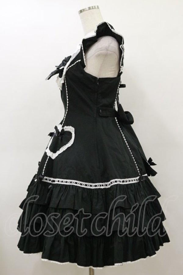 画像3: Angelic Pretty / Cute Heartジャンパースカート Free ブラック H-26-03-12-068-AP-OP-NS-ZH (3)