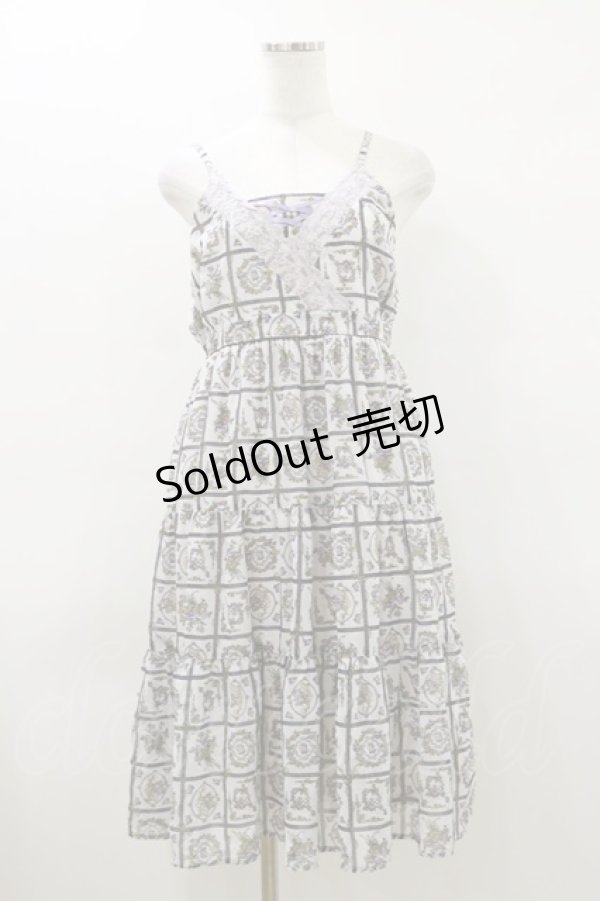 画像1: axes femme / 香水瓶柄キャミワンピース M 白 H-26-03-12-073-AX-OP-NS-ZH (1)