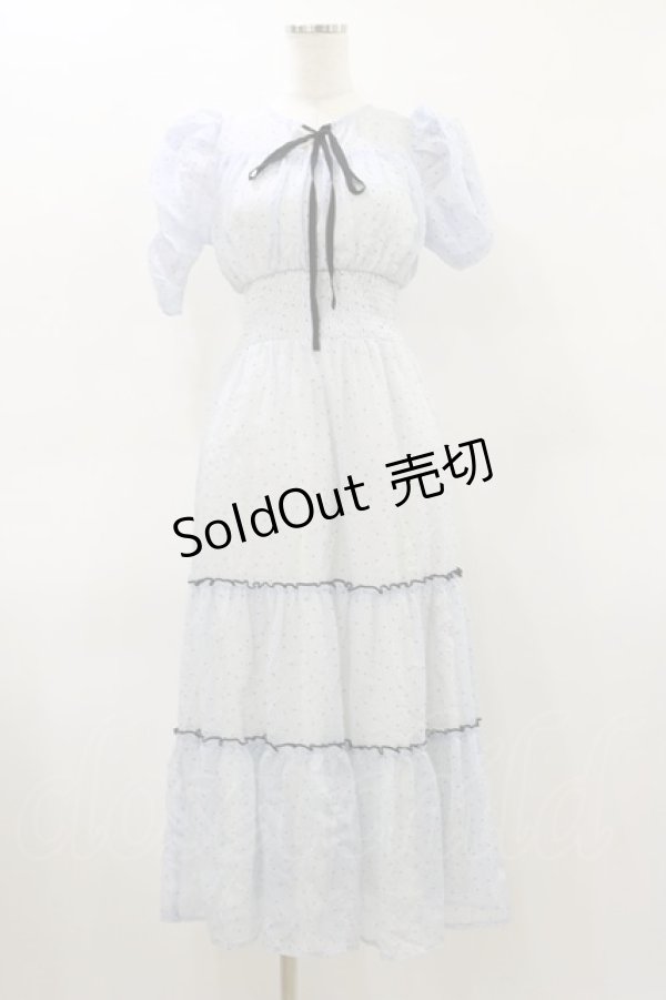 画像1: An MILLE / ドットロングワンピース Free サックス/ブラック H-26-03-12-077-EL-OP-NS-ZH (1)