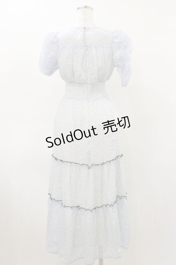 画像2: An MILLE / ドットロングワンピース Free サックス/ブラック H-26-03-12-077-EL-OP-NS-ZH (2)