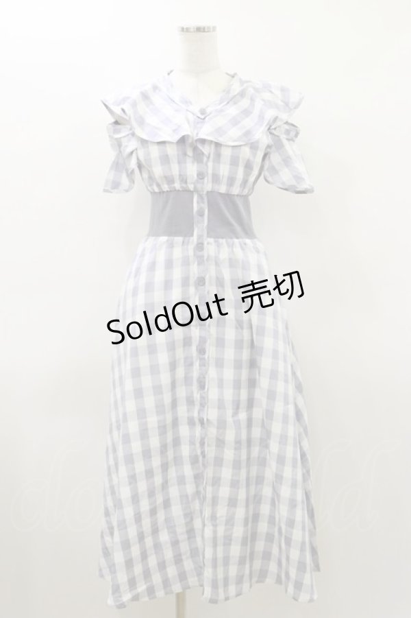 画像1: An MILLE / ギンガムチェックロングワンピース Free グレー H-26-03-12-080-EL-OP-NS-ZH (1)