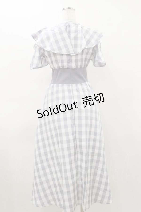 画像2: An MILLE / ギンガムチェックロングワンピース Free グレー H-26-03-12-080-EL-OP-NS-ZH (2)