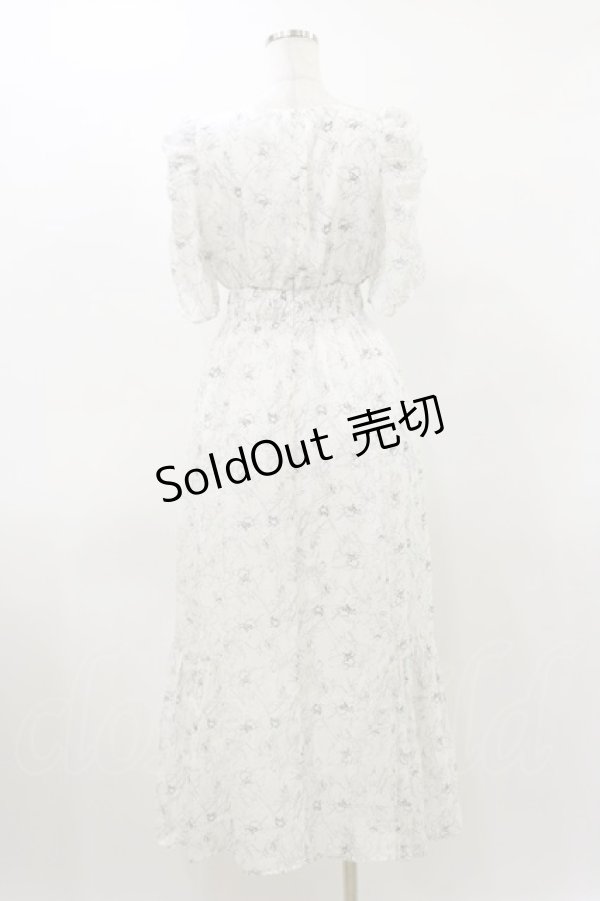 画像2: An MILLE / シャーリングロングワンピース Free 白/ブラック H-26-03-12-081-EL-OP-NS-ZH (2)