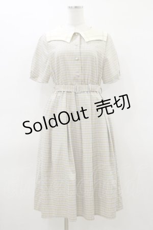 画像: Fi.n.t / 変形セーラー衿チェックワンピース Free BEIGE×BL H-26-03-12-086-CA-OP-NS-ZH