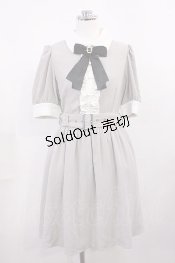 画像1: Jamie エーエヌケー / 配色ワンピース M グレー H-26-03-12-1005-LO-OP-NS-ZH (1)