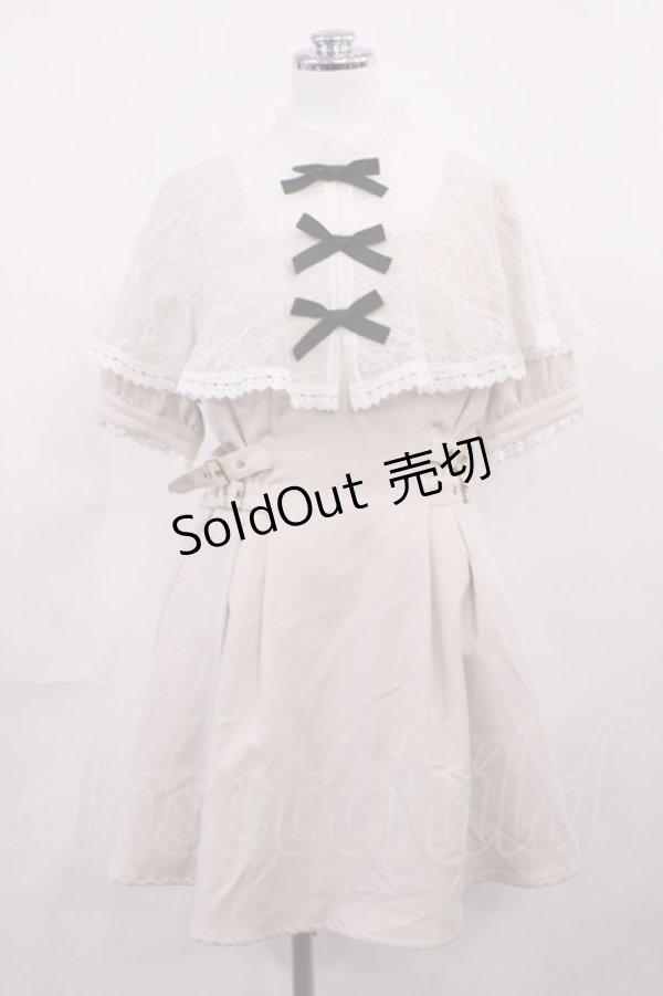 画像1: Rojita / レースケープリボン半袖ワンピース Free ベージュ H-26-03-12-1007-LO-OP-NS-ZH (1)