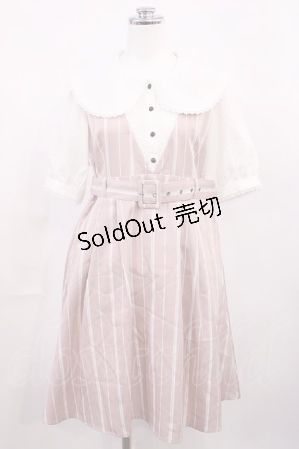画像1: DearMyLove / ストライプワンピース L ピンク H-26-03-12-1008-EL-OP-NS-ZH (1)