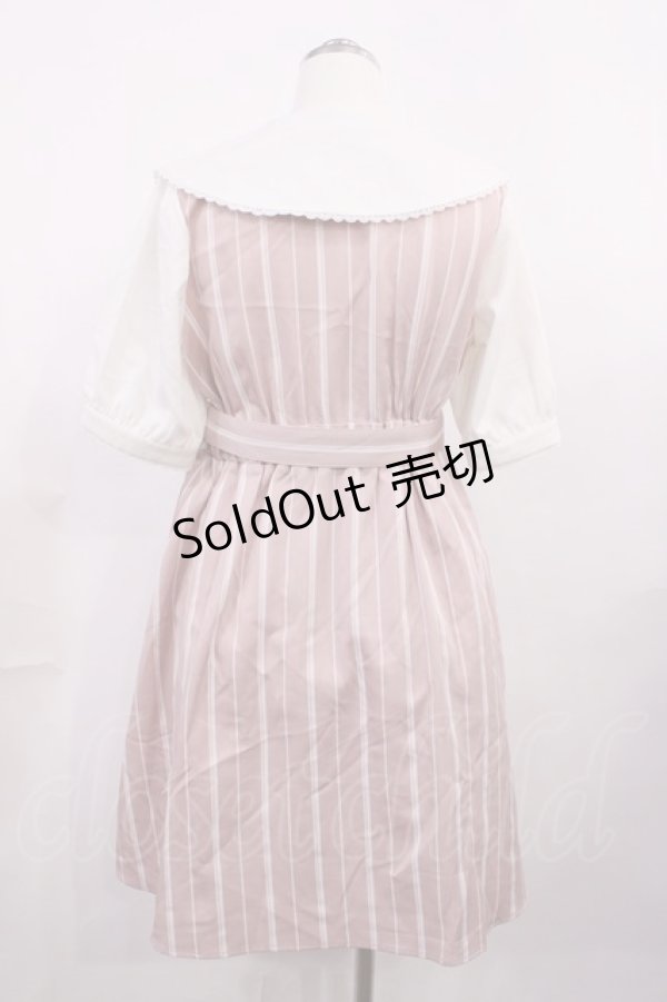 画像2: DearMyLove / ストライプワンピース L ピンク H-26-03-12-1008-EL-OP-NS-ZH (2)