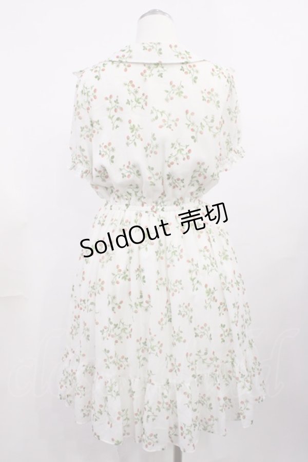 画像2: Ank Rouge / いちご柄シフォンワンピース M オフ H-26-03-12-1011-CA-OP-NS-ZH (2)