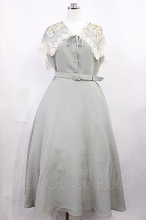 画像: an another angelus / スカーフリメイク衿付きロングワンピース F グリーン H-26-03-12-1003-CA-OP-YZ-ZH