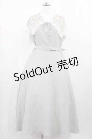 画像: an another angelus / スカーフリメイク衿付きロングワンピース F グリーン H-26-03-12-1003-CA-OP-YZ-ZH