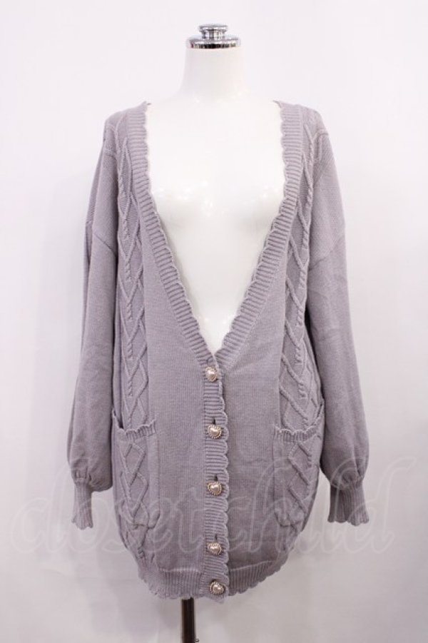 画像1: Amavel / ハートモチーフロングカーディガン Free ラベンダー H-26-03-12-1021-CA-TO-NS-ZH (1)